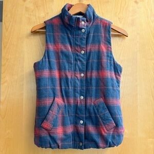DYLAN Plaid Vest Size XS Sherpa Fleece Lining